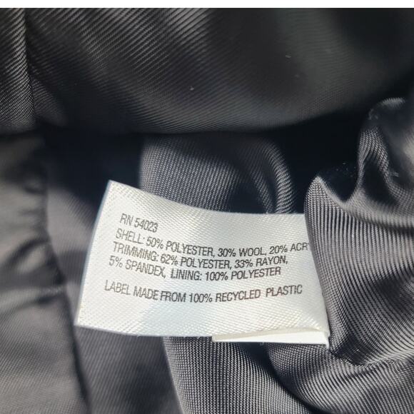 Gap Black White Gray Lined Zip Up Wool Blend Jack Coat BlazerSize XS - Picture 4 of 4